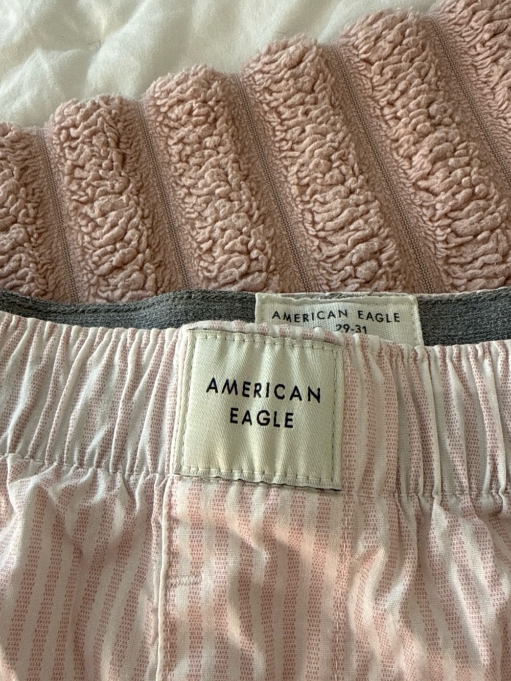 American Eagle Pink Stripe Lounge Shorts